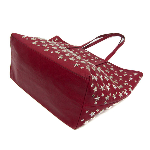 Jimmy Choo Sasha Women's Leather Studded Handbag,Tote Bag Dark Red - Picture 2 of 15